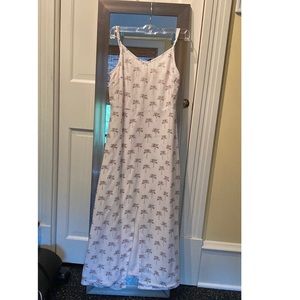 palm tree maxi dress with short slit